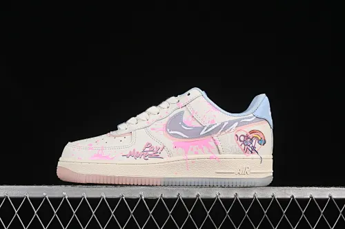 All categories Nk Air Force 1 Air Force series Nk Air Force 1 Low Air Force low top Nike Air Force 1'07 Low "Pink and Blue Love" 520 series limited pink and blue love Air Force 1 low top casual sneakers CW1574-058